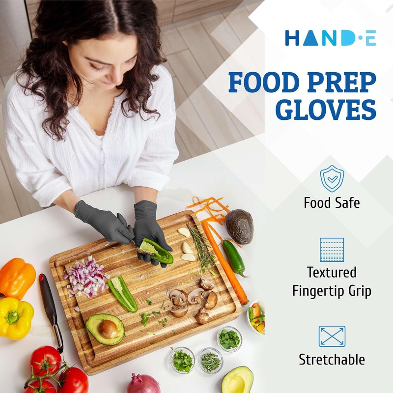 Hand-E Touch Grey Disposable Nitrile Gloves X Small 50 Count,