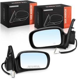 A-Premium Pair (2) Driver and Passenger Side Power Door Mirror - Compatible with Nissan Quest & Mercury Villager, 1999 2000 2001 2002 - Heated Power Folding Textured Black Outside Rear View Mirror