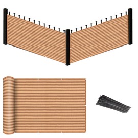 Eden's Decor Balcony Privacy Screen Brown/Khaki 3'x 3' Cover Mesh Windscreen Weather-Resistant UV Protection for Backyard Deck, Patio, Balcony, Pool, Porch, Fence, Railing, Gardening