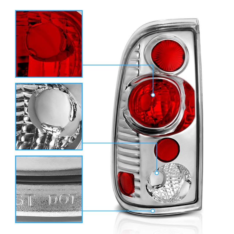 AmeriLite Chrome Euro Tail Lights for Ford F-Series - Passenger