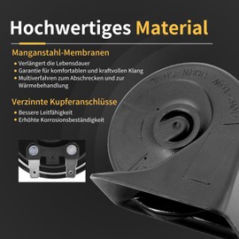 Dokili 2 x Horn 12 V Loud Universal Horn Motorcycle Car Horn for Cars and Motorcycles 12 V 500 Hz 118 dB