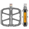 toptrek Bicycle Pedals Silver with StVZO Approved Reflectors, CNC Aluminium