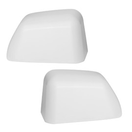 1 Pair Tow Mirror White Cover Cap | For 2017-2024 Ford Super Duty F250 F350 F450 F550 Truck Accessories Replacement | Driver&Passenger Side Exterior Plastic Top Half Door Mirror Caps