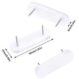 Jetec Plastic Head Double Pins Bed Skirt Holding Pins White Furniture Chair Leg Brooch Glide Nails Holding Brooch for Slipcovers and Bedskirts(15 Pieces)