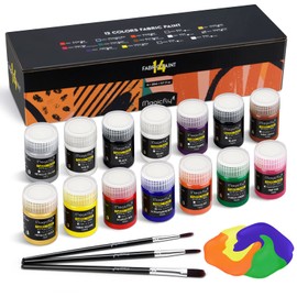 Magicfly Soft Fabric Paint Set of 14 Colours 20ml, Permanent Textile Paints Washable for Clothes Adult and Kid DIY Project, No Heating Need, for T-Shirt, Bags, Jeans, Canvas Shoes, with 3 Brushes