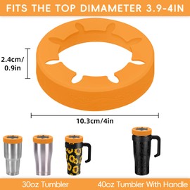 XccMe Silicone Ring for 30 oz stainless Steel Tumbler,Reusable Iced Coffee Sleeve for Stainless Steel Tumbler,for 30oz YETI,RTIC,BJPKPK,for The Cup Mouth Diameter 3.9-4 inch (Orange)