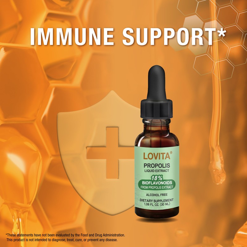 Lovita Bee Propolis 500 mg Liquid Extract | 5:1 Propolis