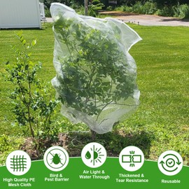 8 Pack Garden Plant Netting, 3.3Ft x 2.7Ft Garden Netting Pest Barrier Mesh Covers Bags with Drawstring Insect Bird Cover Netting Plant Protection Covers for Vegetables Bushes Fruits Tree