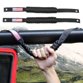 West-xingzhe Front Roll Bar Grab Handles for Jeep Wrangler 2018-2024 JL 2 Door 4 Door 4XE Gladiator JT(Black)