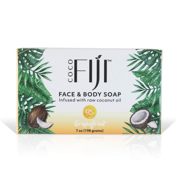 Coco Fiji, Coconut Oil Infused Soap, Grapefruit 7oz