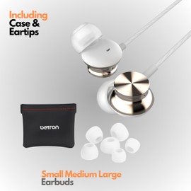 Betron BS10 Earphones Wired Headphones In Ear Noise Isolating Earbuds with Microphone and Volume Control Powerful Bass Driven Sound, 12mm Large Drivers, Ergonomic Design