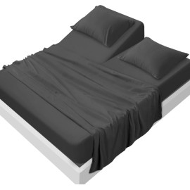 SPRINGSPIRIT Split Top King Sheet Set for Adjustable Bed 4 Piece Bed Sheet Set Deep Pocket