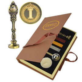 Samyo Wax Seal Sealing Stamp Vintage Classic Old-Fashioned Antique Alphabet Initial Letter Set Brass Color Creative Romantic Stamp Maker (Letter I)