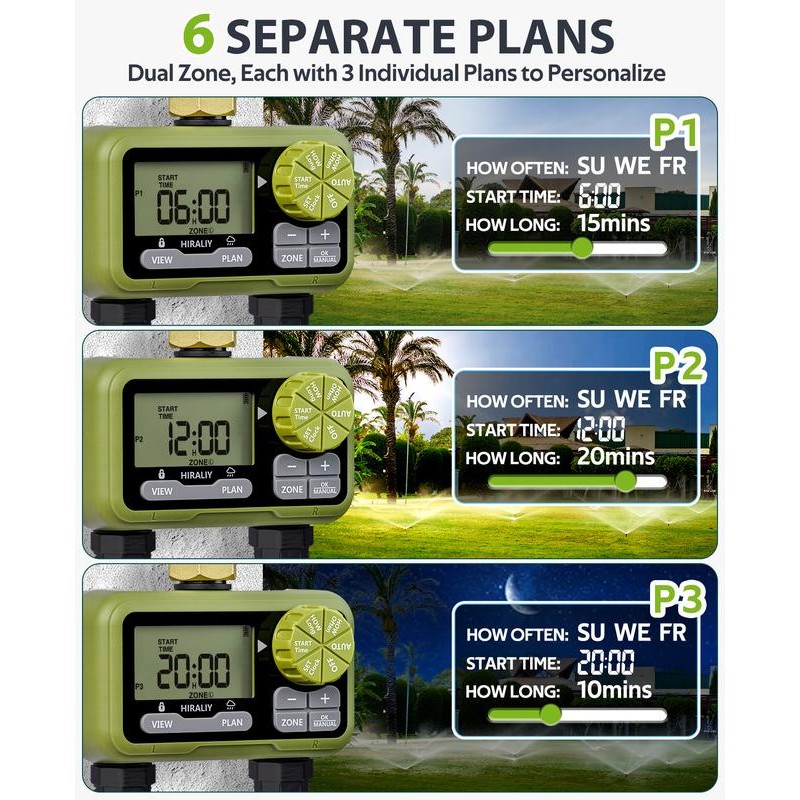 HIRALIY Sprinkler Timer, Water Timer for Garden Hose, Easy to