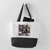 CafePress Monogram B Flowered Canvas Tote Top Zipper Closure