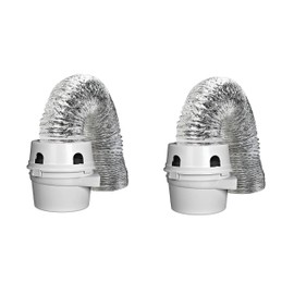 Dundas Jafine Indoor Dryer Vent Kit with 4-Inch by 5-Foot Proflex Duct, White (.2 Count (4 Inch))