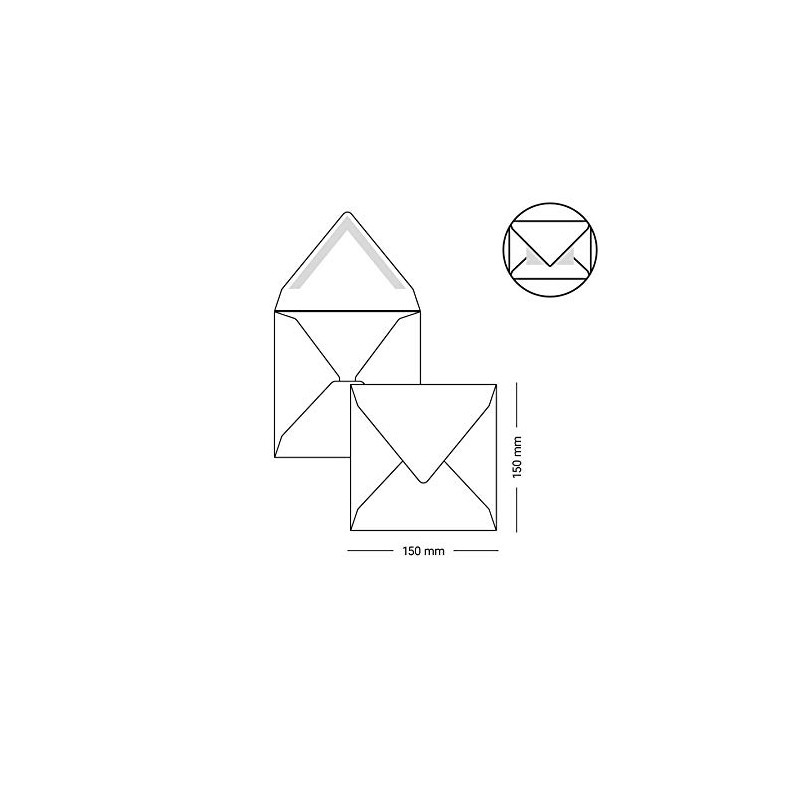 Square Envelopes 15.5 cm 15.5 x 155 mm Silver Metallic