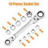 LEONTOOL 6PCS Socket Ratchet Wrench Set 8.5 Inch Quick Release