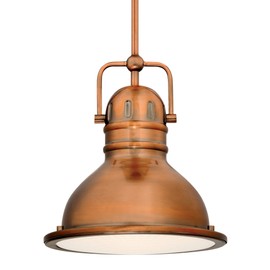 Westinghouse Lighting 63084A Boswell One-Light LED Indoor Mini Pendant, Washed Copper