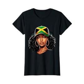 Jamacain Women Afro Hair African Jamaica T-Shirt