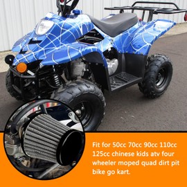 HOLATO 35mm Air filter Fuel Line Kit for 110cc 125cc SSR110 SSR125 TTR90 TTR110 PW80 CRF50 CRF70 XR50 XR70 KLX110 Baja DR70 Motovox MVX70 MVX110 Tao Tao DB14 Dirt Pit bike Four Wheeler Quad ATV Black