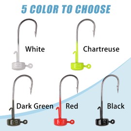 Ned Rig Jig Heads Mushroom Head Jig Hooks Kit 30pcs/Box Jig Heads for Bass Fishing Crappie Rigs Jigs Saltwater