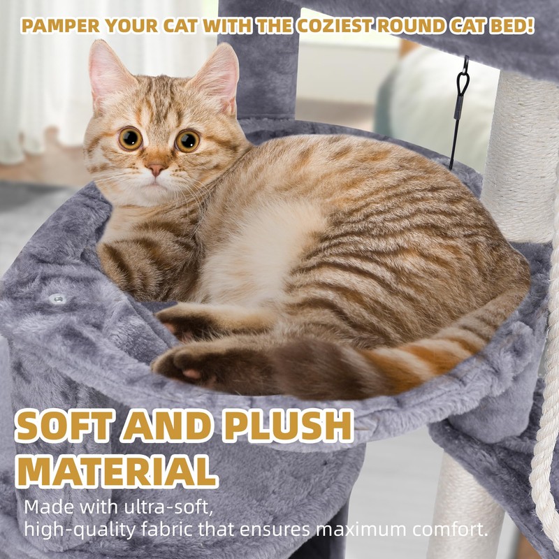 Xin Three Layer Cat Tree with Cat Condo and Two