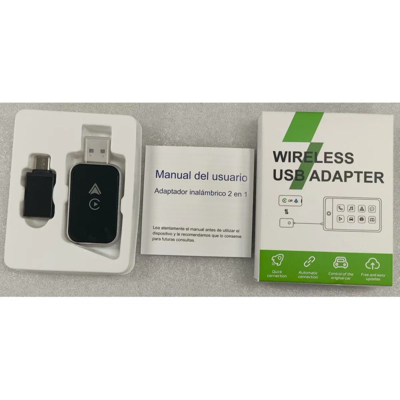 Adaptador Inalámbrico USB CarPlay Android Auto iHogco 2 en 1