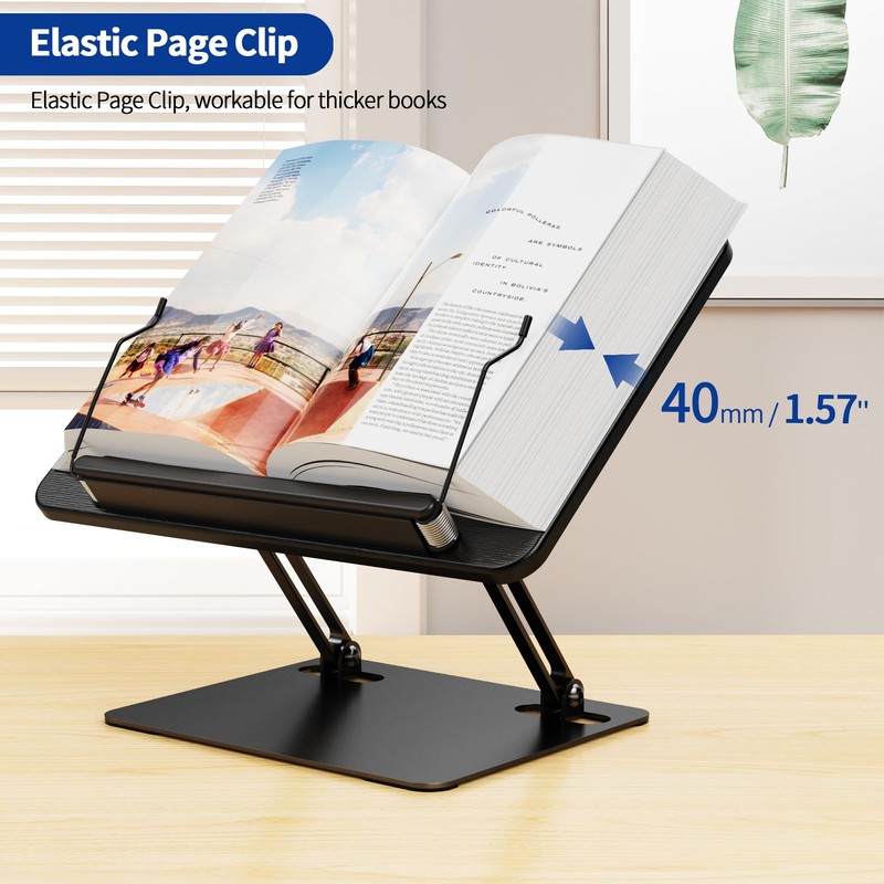 BESIGN BS01 Book Stand for Reading, Adjustable Book Holder, Ergonomic