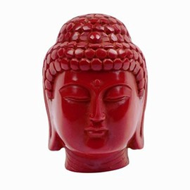 StealStreet 41429 2.5 inch Buddha Head Decorative Religious Resin Figurine, Red