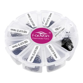 FADVAN Volume Eyelashes, Ready-to-Use Fan Eyelash Extension, Handmade, 10D, 600 Pieces, 9-16 mm, 0.07 mm, D Curl, Premade Fans Russian Fan Eyelashes, Extension (0.07D-10D-916MIX)