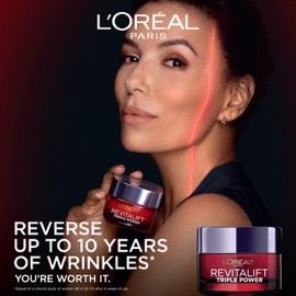 L'Oreal Paris Revitalift Triple Power Anti-Aging Face Moisturizer, Pro Retinol, Hyaluronic Acid & Vitamin C, Reduce Wrinkles 2.55 Oz
