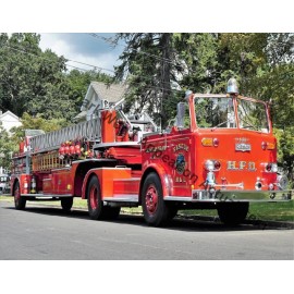 Pirsch Haverstraw Tiller Aerial Ladder Fire Truck VTG Photograph Print 8.5x11"