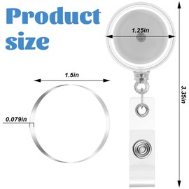 Sabary 30 Sets Retractable Id Name Badge Holder Reels with Alligator Clip DIY Clear Circle Acrylic Sheet 30 Blank Retractable Badge Clip 30 Acrylic Round Disc Cute Nurse Badge Reel for Nurse Teacher