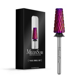 MelodySusie Professional 5 in 1 Nail Drill Bits, 3/32'' Carbide Tungsten Multi-function Bits, Suitable for Manicure Pedicure Cuticle Gel Polishing, Technicians Bits, Purple, Series Bit-M,Extra Coarse