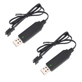 2pcs Battery Charger for Bubble Machine Gun, 3.7V SM-2P USB Cable with Indicator Light Compatible with Bubble Bazooka Machine Gun and Bunch O Bubbles