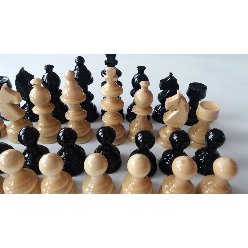 Azi Beautiful Handmade Hazel Wood Chess Pieces Black King is