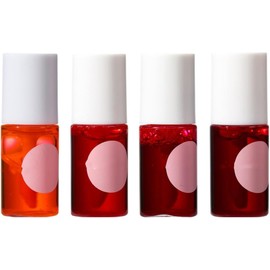 4 PCS Tinta Para Labios, Permanente Tinte De Labios Lip Oil, Glossy Lip Stain, Brillos De Labios Para Brillante Hidratante, Lápiz Labial Líquido Para Labios, Mejillas (Multicolor)
