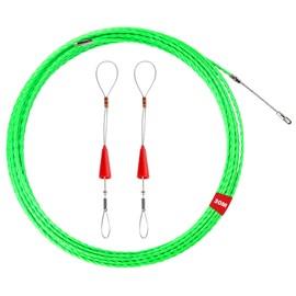 30 m Cable Retraction Spring Retractable Spiral Cable Pulling Aid with 2 Guide Springs, Cable Pulling Aid Pull Wire for Empty Pipes Retracting Tape Diameter 5 mm for Cable Laying