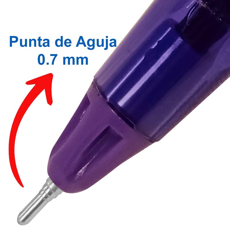 Azor Bolígrafos De Colores Punto Fino .7mm, 10 Piezas +
