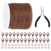 Glarks 102Pcs 30 Feet Jewelry Chains Set Ancient Red Copper
