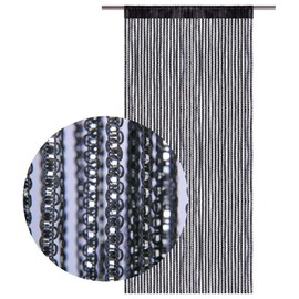 String curtain with pull-through bars, lurex-look curtain, elegant and stylish decoration in many colours and sizes, 90x200cm