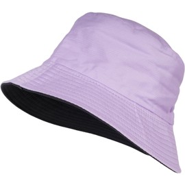 styleBREAKER Unisex Reversible Fishing Hat Made of Cotton, 2 in 1 Reversible Bucket Hat, Streetwear Look, Sun Hat, Fishing Hat for Men and Women, Lilac Black, One Size