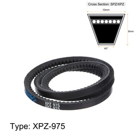 sourcing map XPZ975 V-Belt Drive Belt 975 mm Pitch Length Rubber for Power Transmission