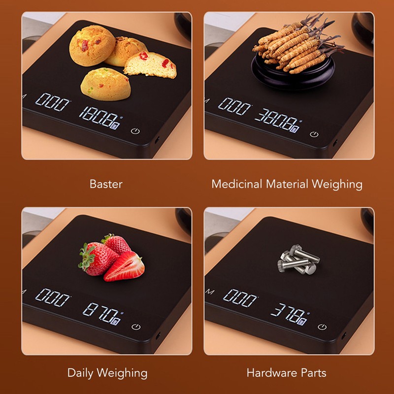 Coffee Scale with Automatic Timing Functions Smart Digital Kitchen Scale