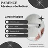 PARENCE. - Set of 2 Chrome Stainless Steel Faucet Aerators