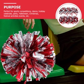 LIOOBO 6pcs Cheerleading Hand Flower Cheer Pom Pom Cheer Pom Pom Cheer Pom Cheerleader Dance Pom Pom Cheerleading Accessories Glitter Pom Pom