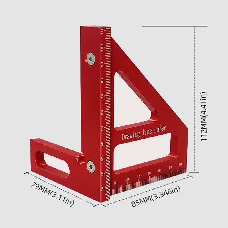 KETIPED 3D Multi-Angle Measuring Ruler,45/90 Degree Aluminum Alloy Woodworking Square