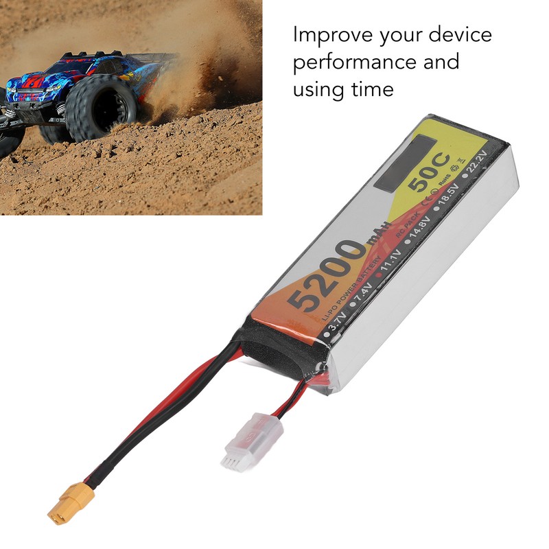 RC Lipo Battery 11.1V 50C Discharge Rate 3S 5200mAh Remote