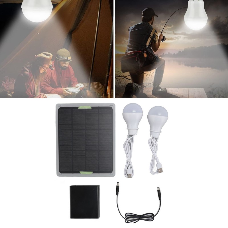 Solar Light Bulbs Outside Portable Outdoor Rechargeable LED Tent Waterproof